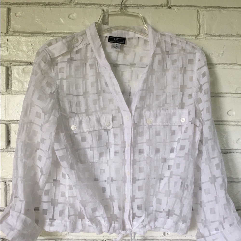 Lark Lane Women’s White Blouse Sz 8
